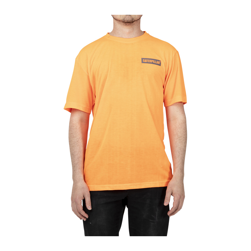 Caterpillar Men's Triton Block S/S T-Shirts Orange CAT-20157